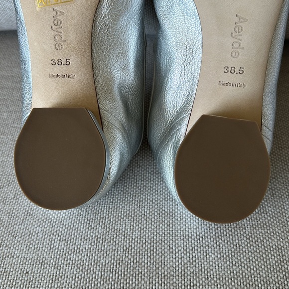 Aeyde Pippa Metallic Mary Jane Pump Size 38.5 - Picture 8 of 9